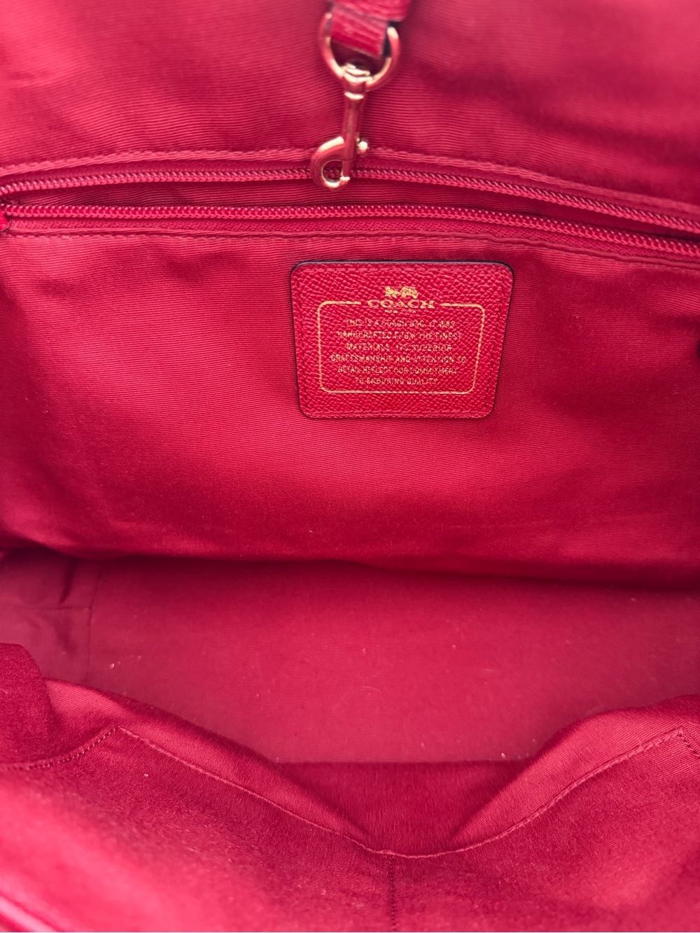 Vintage Coach Red Cross Grain Leather Tote with Gold Logo Accent - Picture 3 of 3
